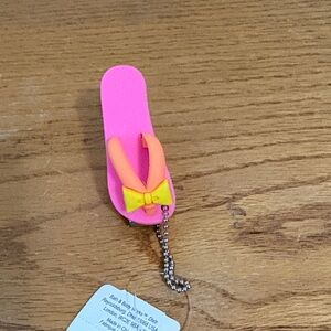 Bath & Body Works Pink and Orange Flip Flop Keychain